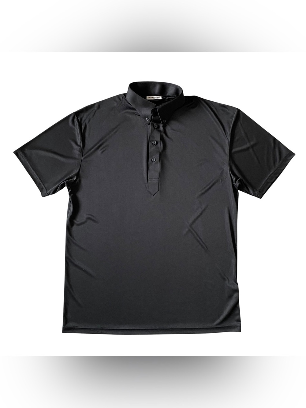Collars & Co Oxford Button Down Dress Collar Polo Shirt Black Men's Large NWOT